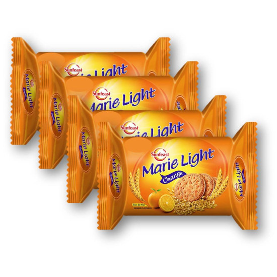 Sunfeast Marie Light Vita Orange 60g (Pack of 4) - Delightful Citrus Biscuits