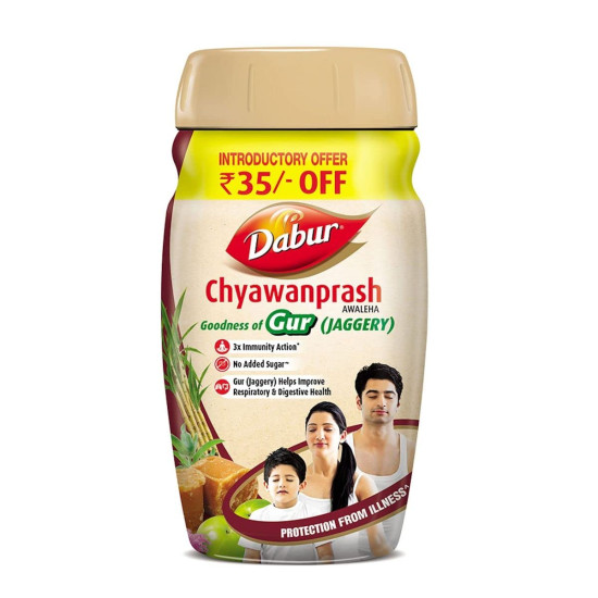 Dabur Chyawanprash Awaleha - 900g | 3X Immunity Action with Jaggery Dabur Chyawanprash Awaleha - 900g | 3X Immunity Action with Jaggery