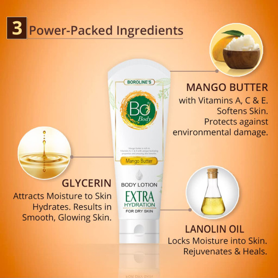 BOROLINE Bo Body Lotion 250 ML - Deep Moisturizer with Mango Butter