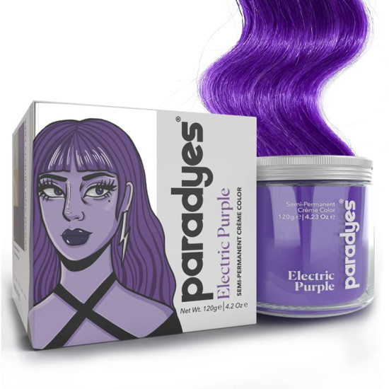 Paradyes Semi-permanent Electric Purple Hair Colour - Infused with Aloe-vera & Amla