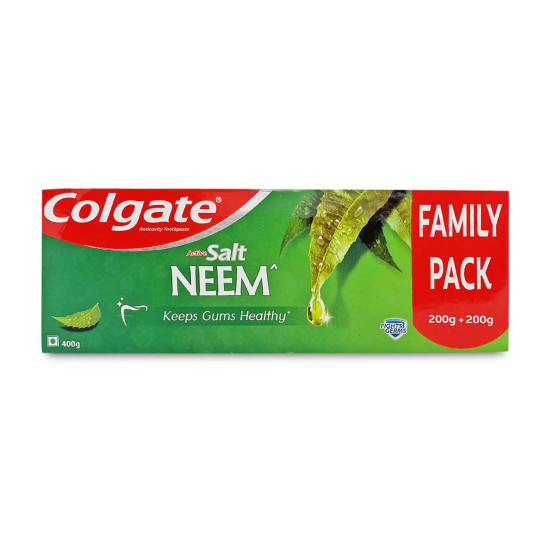 Colgate Active Salt Neem Toothpaste - Family Pack 400G - Germ Protection