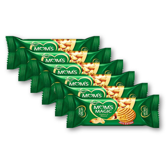 Sunfeast Mom's Magic Cashew & Almond 116g (Pack of 6) - Nutty Delight
