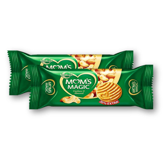 Sunfeast Mom's Magic Cashew & Almond 116g (Pack of 2) - Nutty Delight
