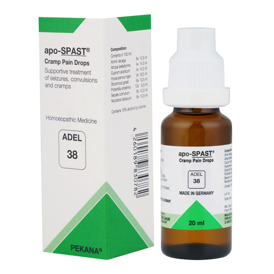 ADEL No. 38 (apo-SPAST) Cramp Pain Relief Drops - Effective Homeopathic Remedy