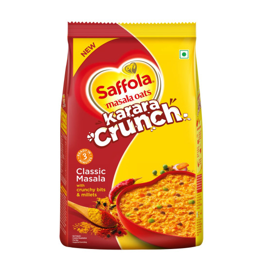 Saffola Masala Oats Karara Crunch - Classic Masala with Crunchy Bits