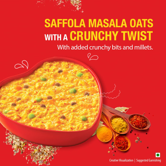 Saffola Masala Oats Karara Crunch - Classic Masala with Crunchy Bits