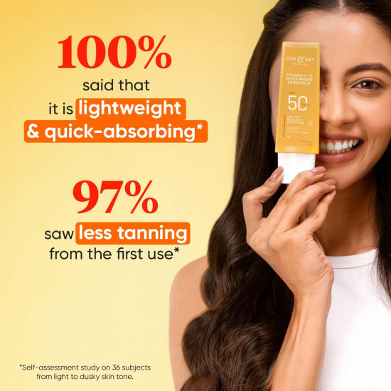 DOT & KEY Vitamin C + E Super Bright Sunscreen SPF 50 - Water-Light Protection for Glowing Skin