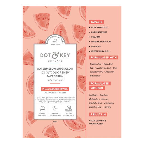 Dot & Key Watermelon 10% Glycolic Serum - Targets Pigmentation & Dark Spots