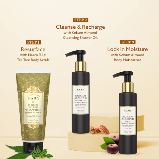 Kama Ayurveda Kokum Almond Cleansing Shower Oil - Luxurious Vitamin A Enriched