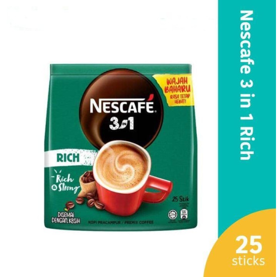 Nescafe 3 In1 Rich Premix Coffee 25 Sticks 450G - Convenient & Rich Flavor