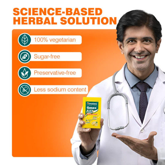 Himalaya GASEX FIZZ - Instant Relief from Acidity & Gas (Lemon, Pack of 25)
