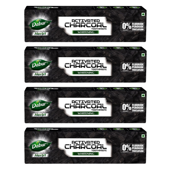 DABUR Herb'L Activated Charcoal Toothpaste - Whitening & Fluoride-Free