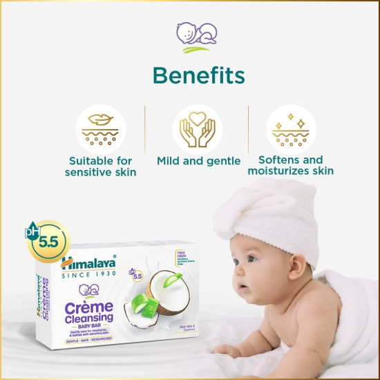 Himalaya Creme Cleansing Baby Bar - Gentle Care for Sensitive Skin