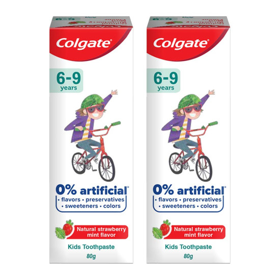 Colgate Kids Anticavity Toothpaste & Gentle UltraFoam Toothbrush - Natural Strawberry Mint Flavour