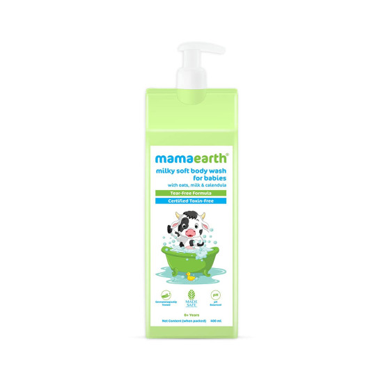 Mamaearth Milky Soft Body Wash & Natural Baby Face Cream - Gentle & Toxin-Free