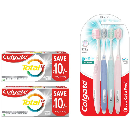 Colgate Total Whole Mouth Health Toothpaste & Gentle Toothbrush - Advanced Oral Care Colgate Total Whole Mouth Health Toothpaste & Gentle Toothbrush - Advanced Oral Care