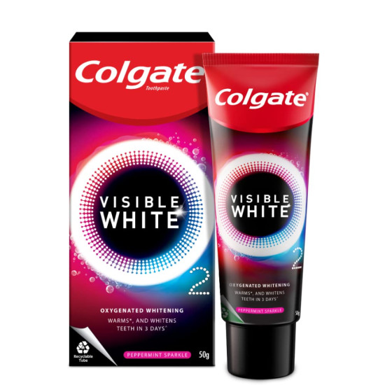 Colgate Visible White O2 Toothpaste & ZigZag Anti-Bacterial Toothbrush - Ultimate Oral Care Combo