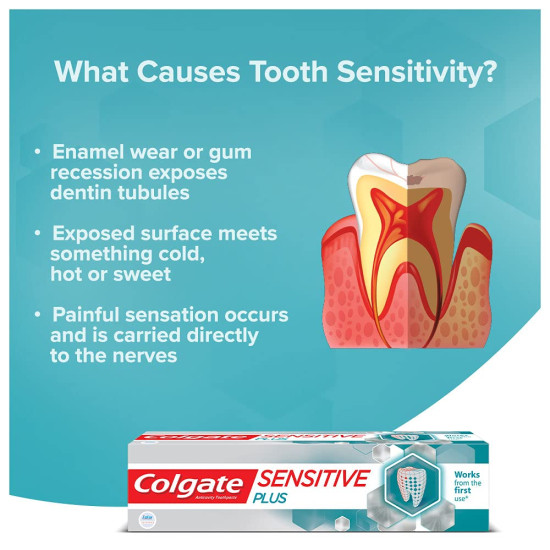 Colgate Gentle UltraFoam Toothbrush & Sensitive Plus Toothpaste - Ultra Soft Bristles & Pro-Argin Technology
