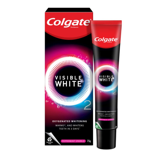 Colgate Gentle Enamel Toothbrush & Visible White O2 Toothpaste - Gentle Cleaning & Whitening