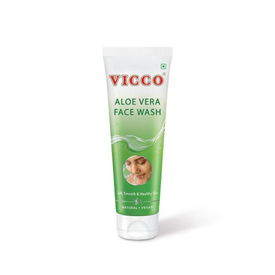Vicco Aloe Vera Face Wash - Pure Aloe Vera Extracts for Soft & Smooth Skin