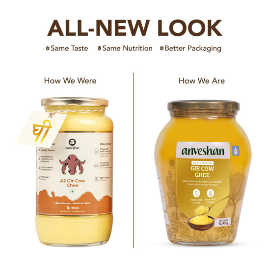 Anveshan A2 Gir Cow Ghee - Traditional Bilona Method, Pure & Natural