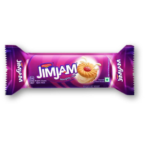 Britannia Unique Jim Jam Biscuits 57g - Creamy Delight with Juicy Jam Britannia Unique Jim Jam Biscuits 57g - Creamy Delight with Juicy Jam