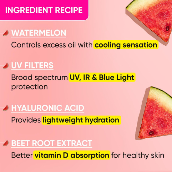Dot & Key Watermelon Hyaluronic Cooling Sunscreen SPF 50 PA+++ - UV & Blue Light Protection