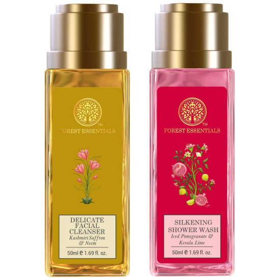 Forest Essentials Delicate Facial Cleanser & Silkening Shower Wash - Luxurious Skincare