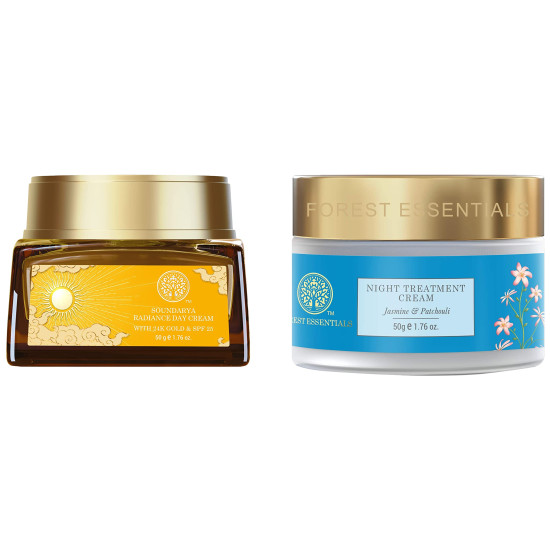 Forest Essentials Soundarya Radiance Cream & Night Treatment - Dual Skincare Power