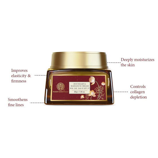 Forest Essentials Soundarya Radiance Cream with 24K Gold & SPF 25 - Ultimate Anti-Aging Solution