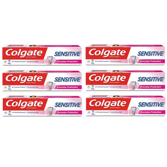 Colgate Sensitive Everyday Protection Toothpaste - Pack of 6 for Sensitive Teeth
