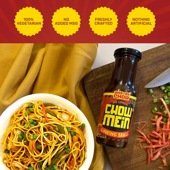 MasterChow Chilli Chow Flavor: Chowmein Sauce with 2x Spicy Chilli Oil - All Natural Ingredients