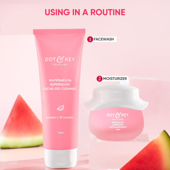 Dot & Key Watermelon SuperGlow Cleanser & Moisturizer Combo - For Glowing Skin