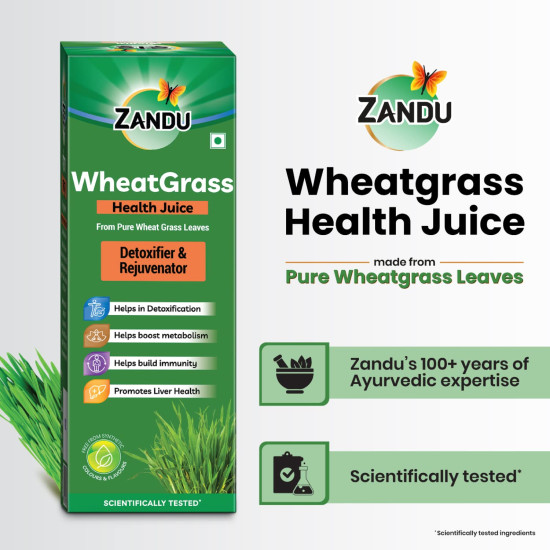 Zandu WheatGrass Health Juice - Scientifically Tested Detoxifier