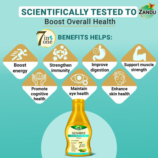 Zandu Seniorz Daily Health Booster Syrup - 100% Ayurvedic & Natural Zandu Seniorz Daily Health Booster Syrup - 100% Ayurvedic & Natural