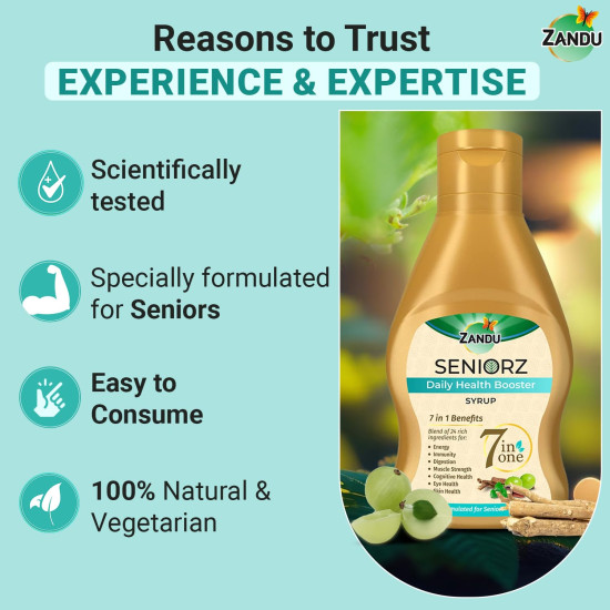 Zandu Seniorz Daily Health Booster Syrup - 100% Ayurvedic & Natural Zandu Seniorz Daily Health Booster Syrup - 100% Ayurvedic & Natural