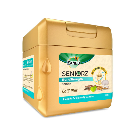 Zandu Seniorz BoneStrength Tablet - 100% Ayurvedic Supplement for Bone Health