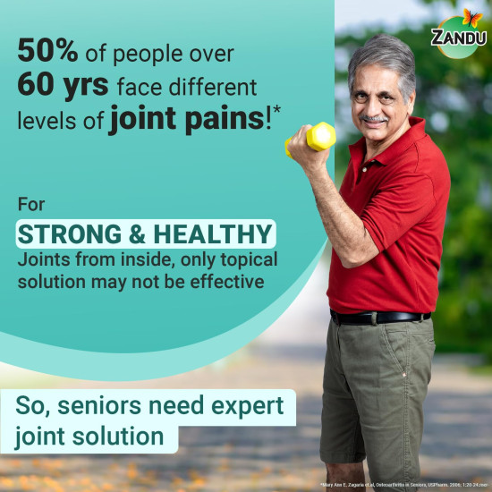 Zandu Seniorz Complete Joint Expert Tablet, 60 Tablets Helps Protect Joints, Relieve Joint Pain & Make Joints Strong, Supports Overall Joint Health,100% Ayurvedic & Natural Supplement