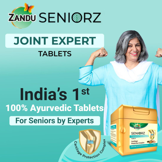 Zandu Seniorz Complete Joint Expert Tablet, 60 Tablets Helps Protect Joints, Relieve Joint Pain & Make Joints Strong, Supports Overall Joint Health,100% Ayurvedic & Natural Supplement