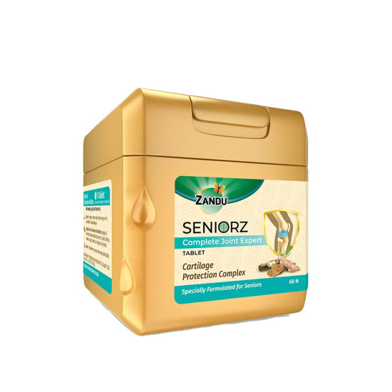 Zandu Seniorz Complete Joint Expert Tablet, 60 Tablets Helps Protect Joints, Relieve Joint Pain & Make Joints Strong, Supports Overall Joint Health,100% Ayurvedic & Natural Supplement