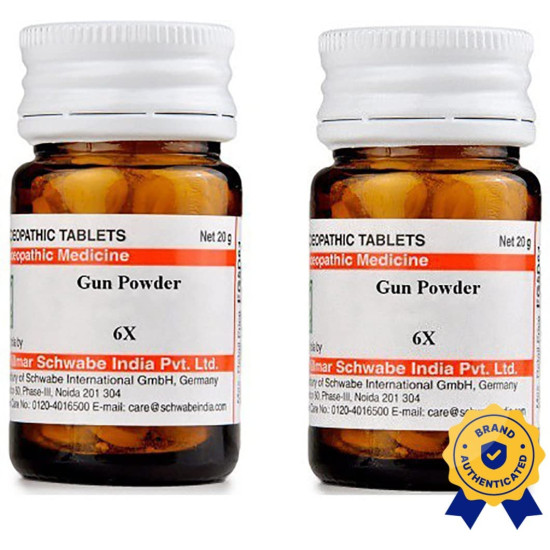 Dr Willmar Schwabe India Gun Powder Trituration Tablet 6X - Homeopathic Remedy for Skin Affections