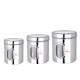 Ebun Stainless Steel See Through Transparent Containers - Mirror Finish Set of 3