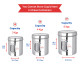 Ebun Stainless Steel See Through Transparent Containers - Mirror Finish Set of 3