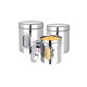 Ebun Stainless Steel See Through Transparent Containers - Mirror Finish Set of 3