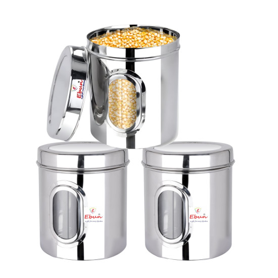 Ebun Stainless Steel See Through Transparent Containers - Airtight Kitchen Storage