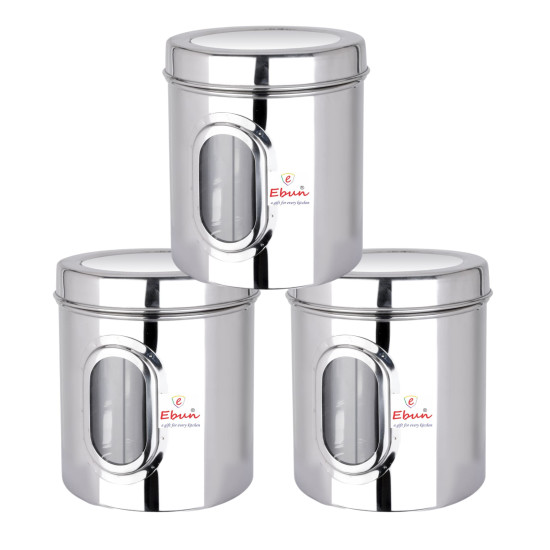 Ebun Stainless Steel See Through Transparent Containers - Airtight Kitchen Storage