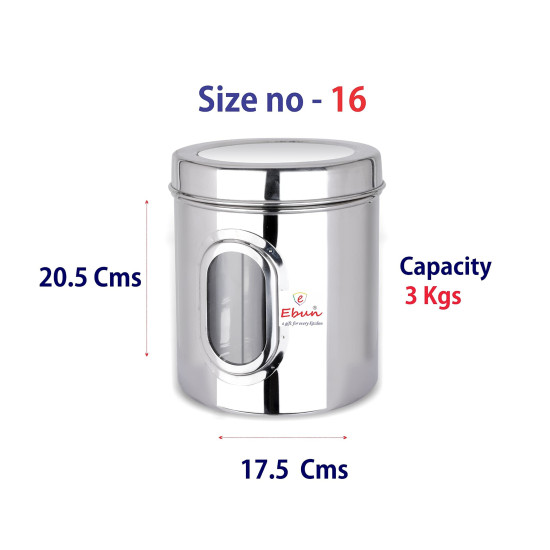 Ebun Stainless Steel See Through Transparent Containers - Airtight Kitchen Storage