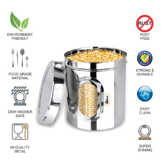 Ebun Stainless Steel See Through Transparent Containers - Airtight Kitchen Storage