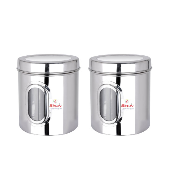 Ebun Stainless Steel See Through Transparent Containers - Airtight Kitchen Storage Ebun Stainless Steel See Through Transparent Containers - Airtight Kitchen Storage