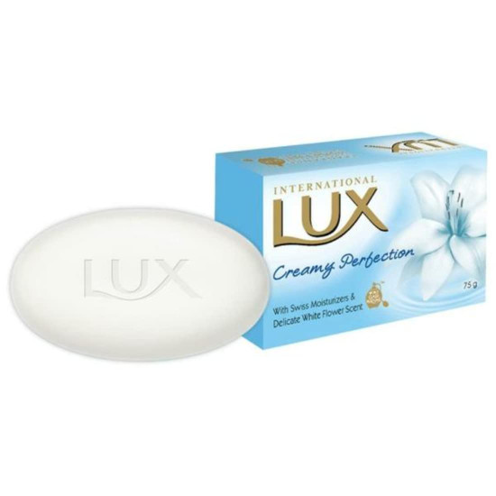 Lux Creamy White Perfection Soap, 75g - Swiss Moisturizers & Orchid Fragrance